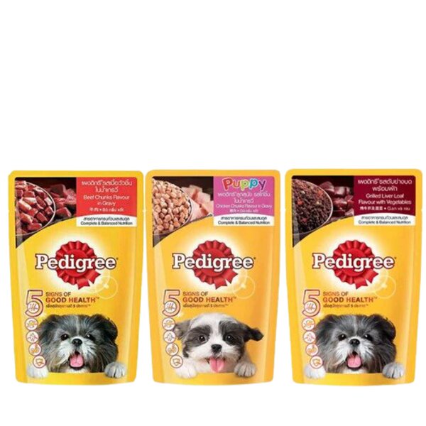 Makanan Anjing Pedigree Pouch 130gr 130 gram Basah Beef Puppy