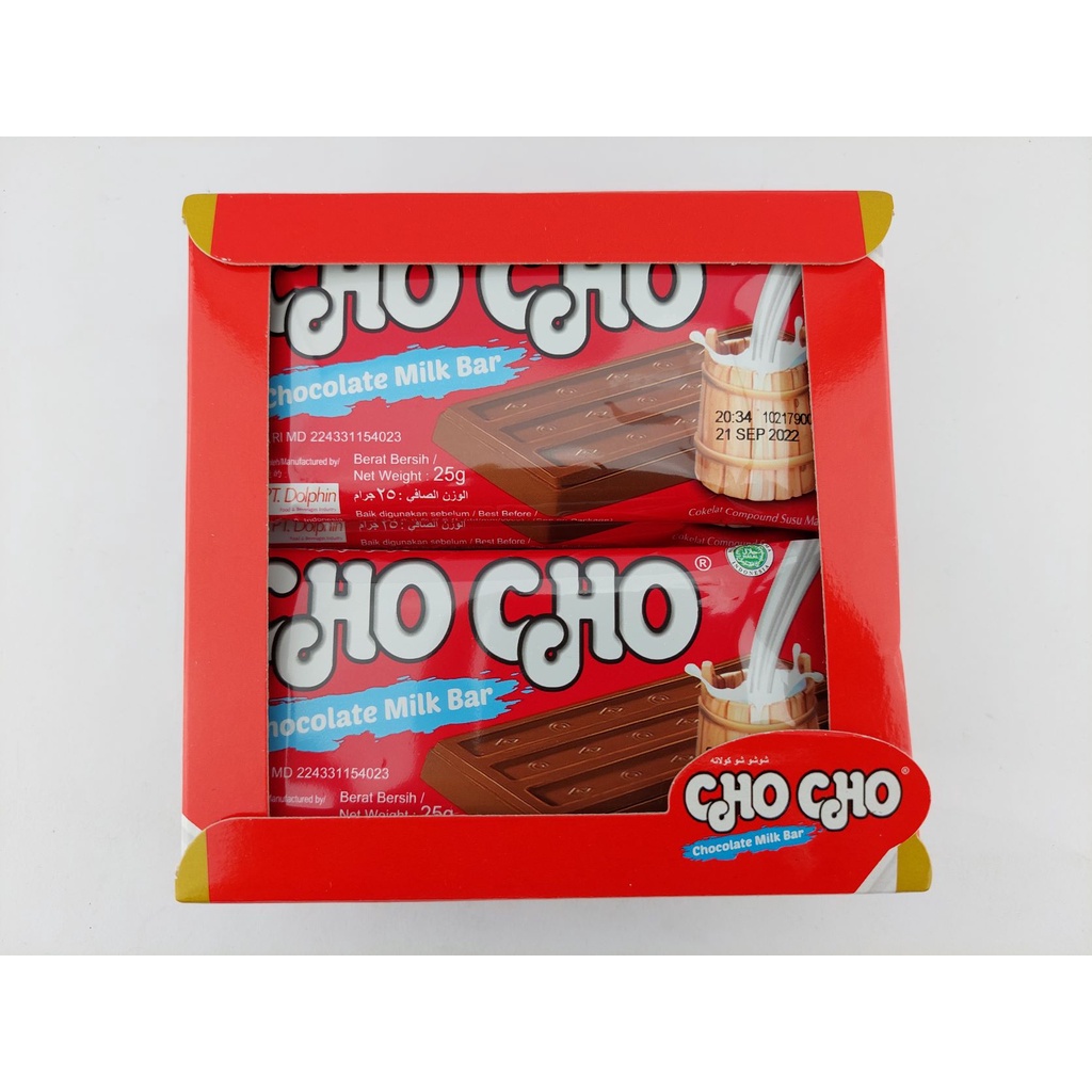 

CHO CHO CHOCOLATE MILK BAR BOX ISI 12 X 25 GR CHO CHO BAR CHOCOLAT BAR CHO CHO PROMO MURAH