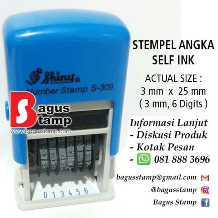

Stempel Angka Shiny S-309 (Stempel 6 Angka / Digit 3 mm)