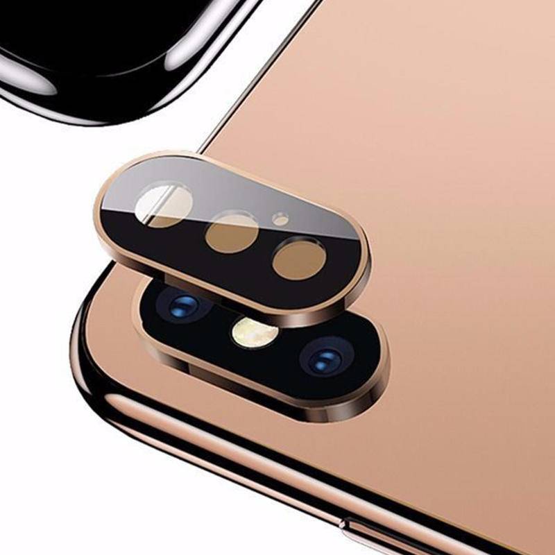 Pelindung Lensa Kamera Bahan Metal + Kaca Untuk iPhone X XR XS MAX