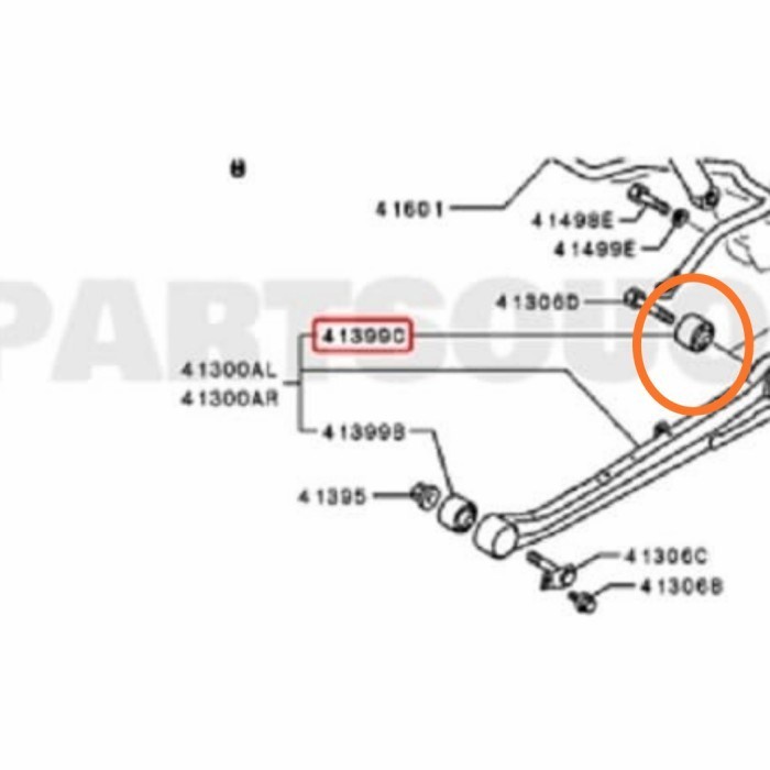 Bushing Arm Belakang Mitsubishi Pajero Sport 4113A085 Aftermarket