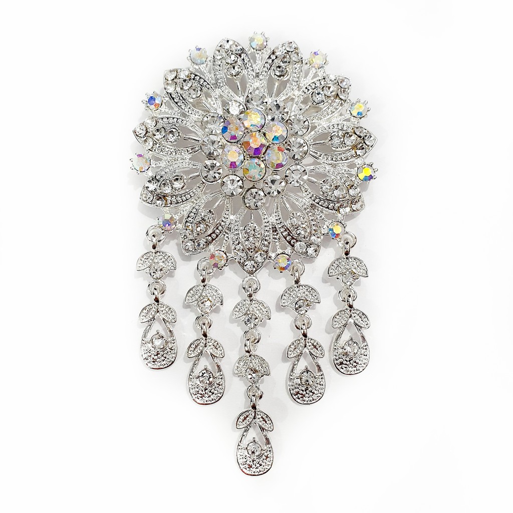 Bros Kebaya Susun Jumbo Flowie/Bros Penganten Bros Manten/Bros Besar/Bros Rumbai-Putih