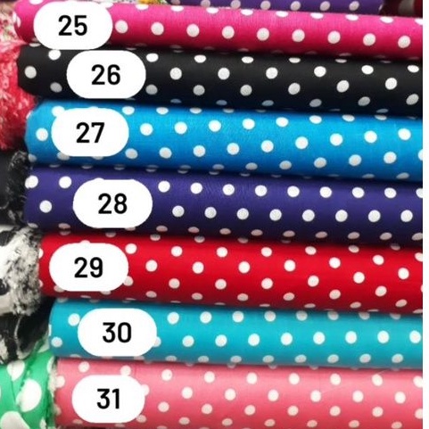 Katun polkadot/Bahan katun print/Kain katun polkadot