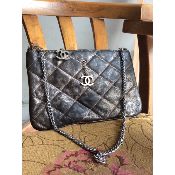 tas chanel kulit asli sling rantai made in france preloved bag monza import