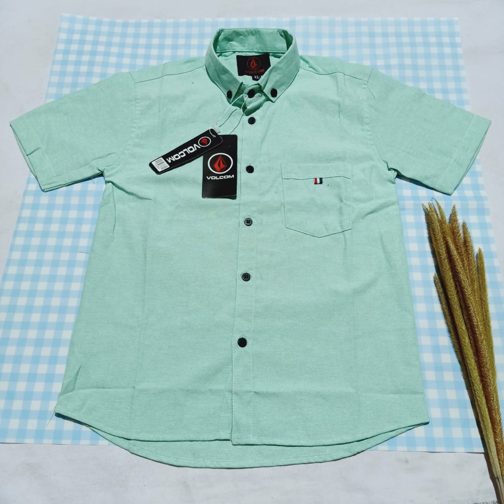 baju Kemeja anak laki-laki lengan pendek polos oxford 1-10 tahun