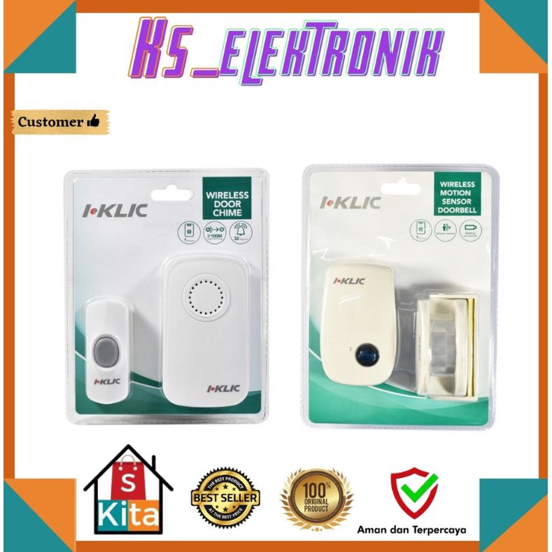 I-KLIC BELL PINTU WIRELESS DENGAN SENSOR GERAK/BELL PINTU TANPA KABEL