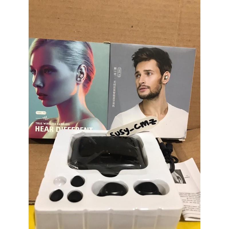 F9 TWS Touch Control 5.0 Bluetooth Earphone Original Suara Ngebasss