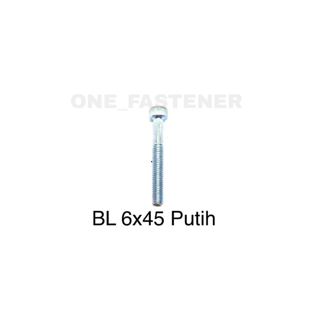 Baut L M6x45 Putih L5 6mm 4.5cm 6x45 hex socket Heads cap screw 10