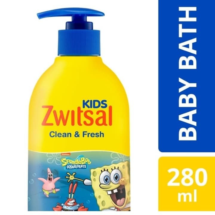 ZWITSAL KIDS BUBLE BATH ACTION BLUE CLEAN &amp; NOURISH 280ML