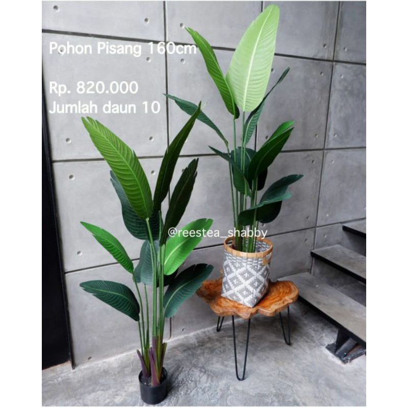 160cm pohon  pisang  latex hiasan  banana tree artificial 