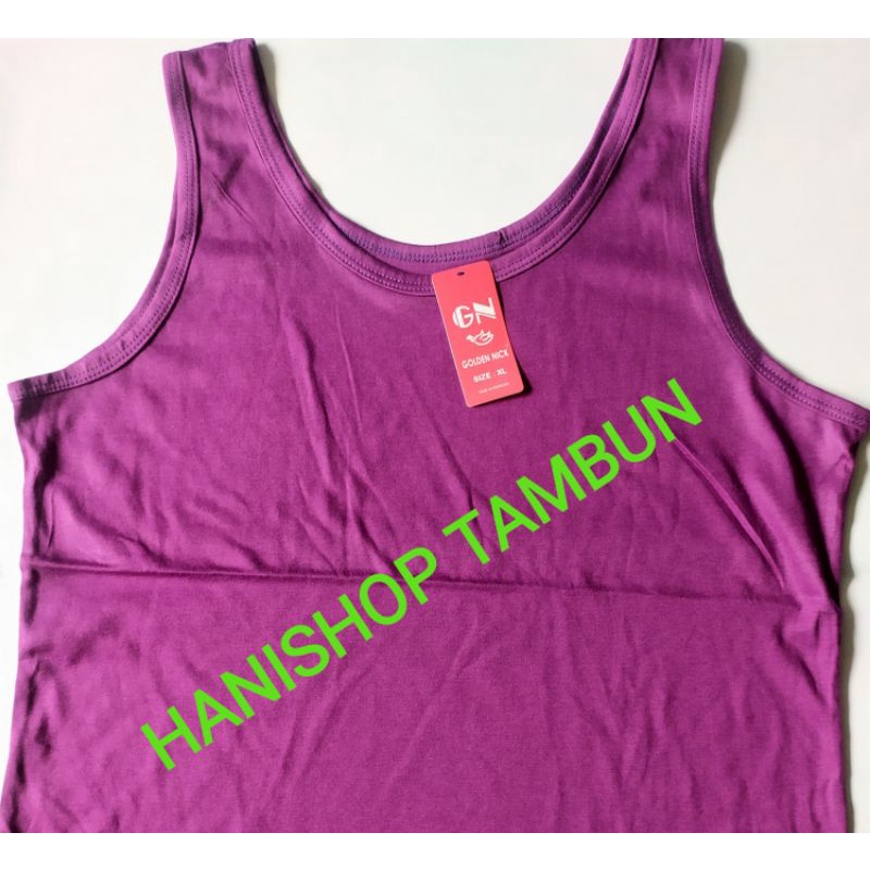 Singlet cewek / wanita Tank Top Golden Nick tali besar-Ungu Terang