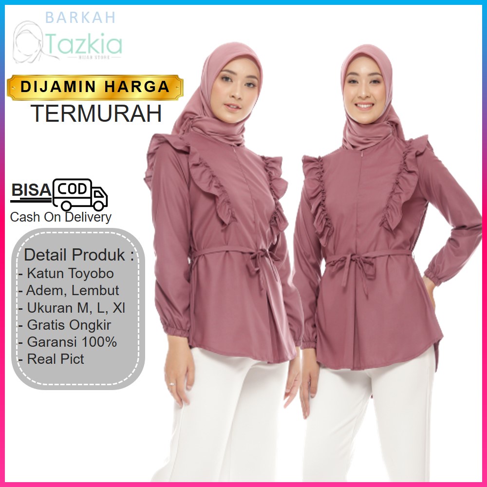 Blouse Haira Baju Blus Blush Blose Bloes Atasan Wanita Lengan Panjang Kekinian Fashion Muslim Korean