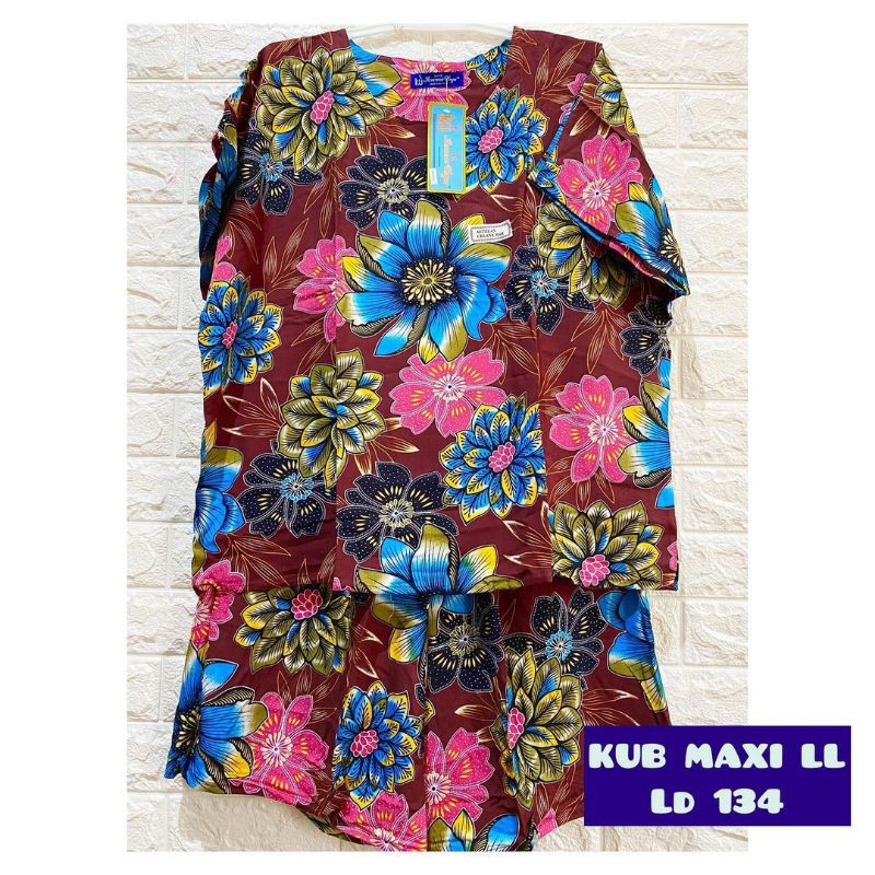 Batik kencana ungu asli  Setelan Kulot jumbo Maxi LL Label biru super Babydoll motif/warna random