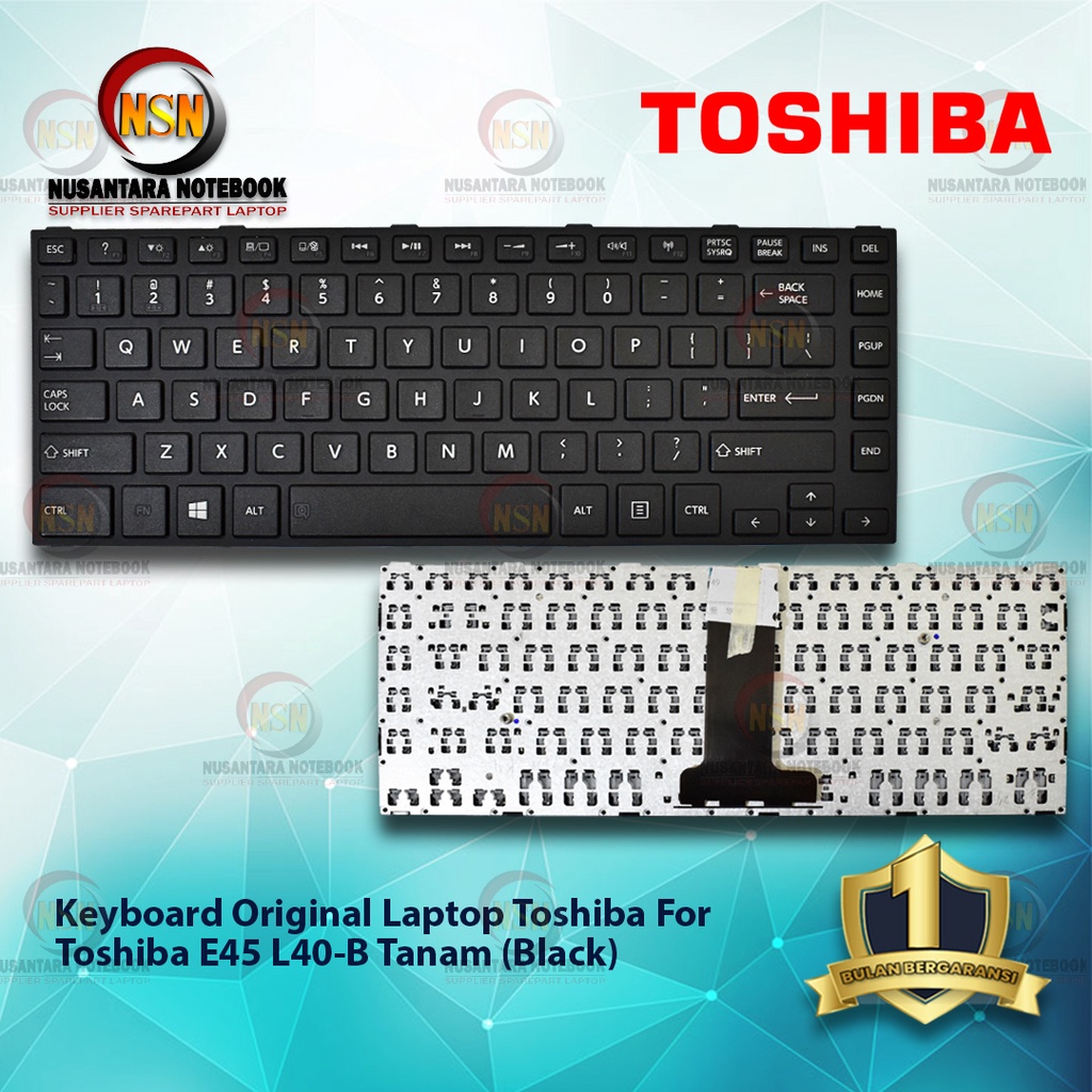 Keyboard Original Laptop Toshiba E45 L40-b Black Tanam