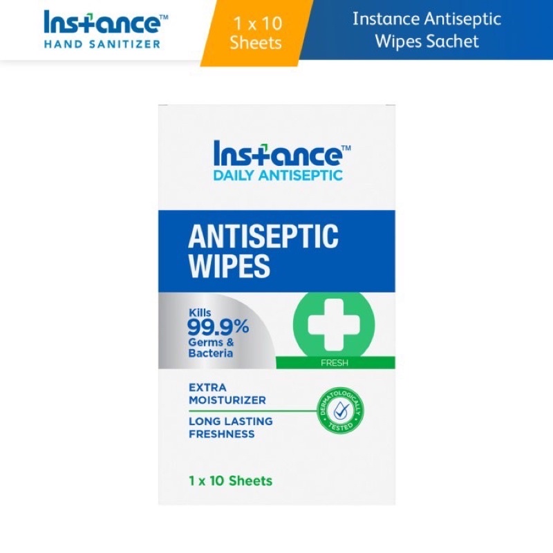 INSTANCE Antiseptic Wipes Tisu Antiseptic Food Grade isi 10 pcs