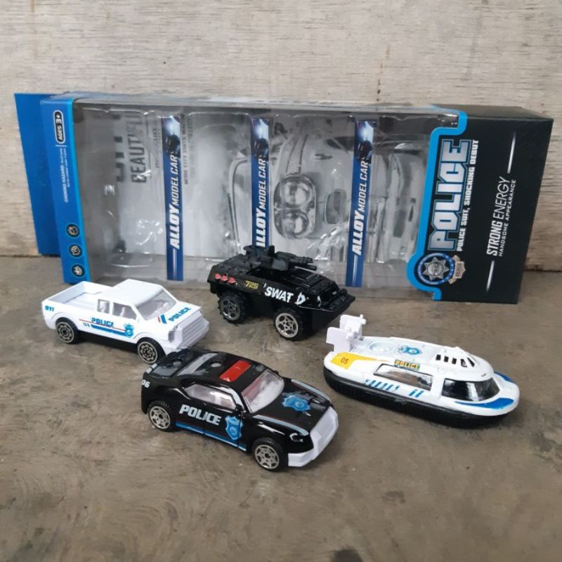 Diecast Set Truk Police - Mainan Miniatur Mobil Polisi Anak Edukatif