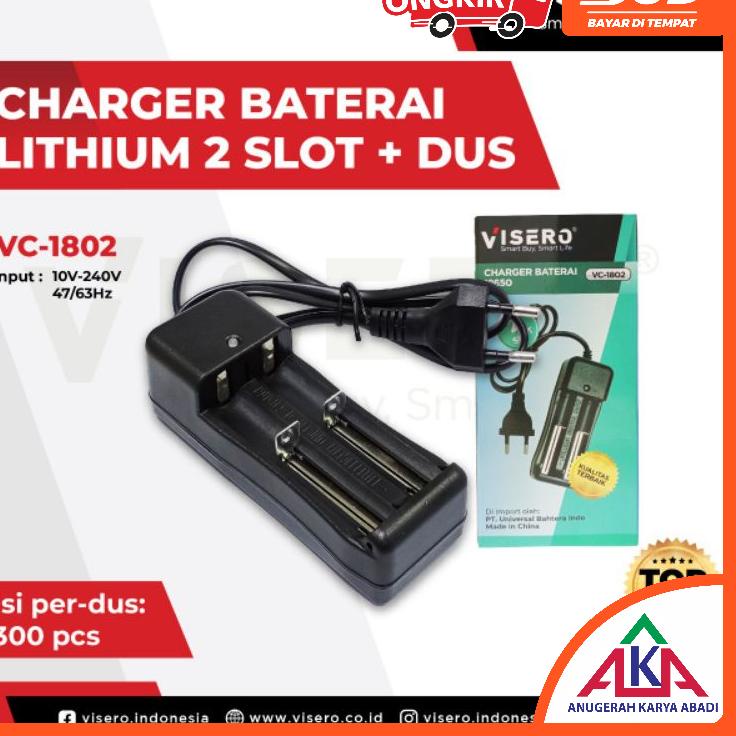 Dapatkan Sekarang Charger Baterai VISERO Universal 18650 / AAA /AA 2 Slot / 4 Slot