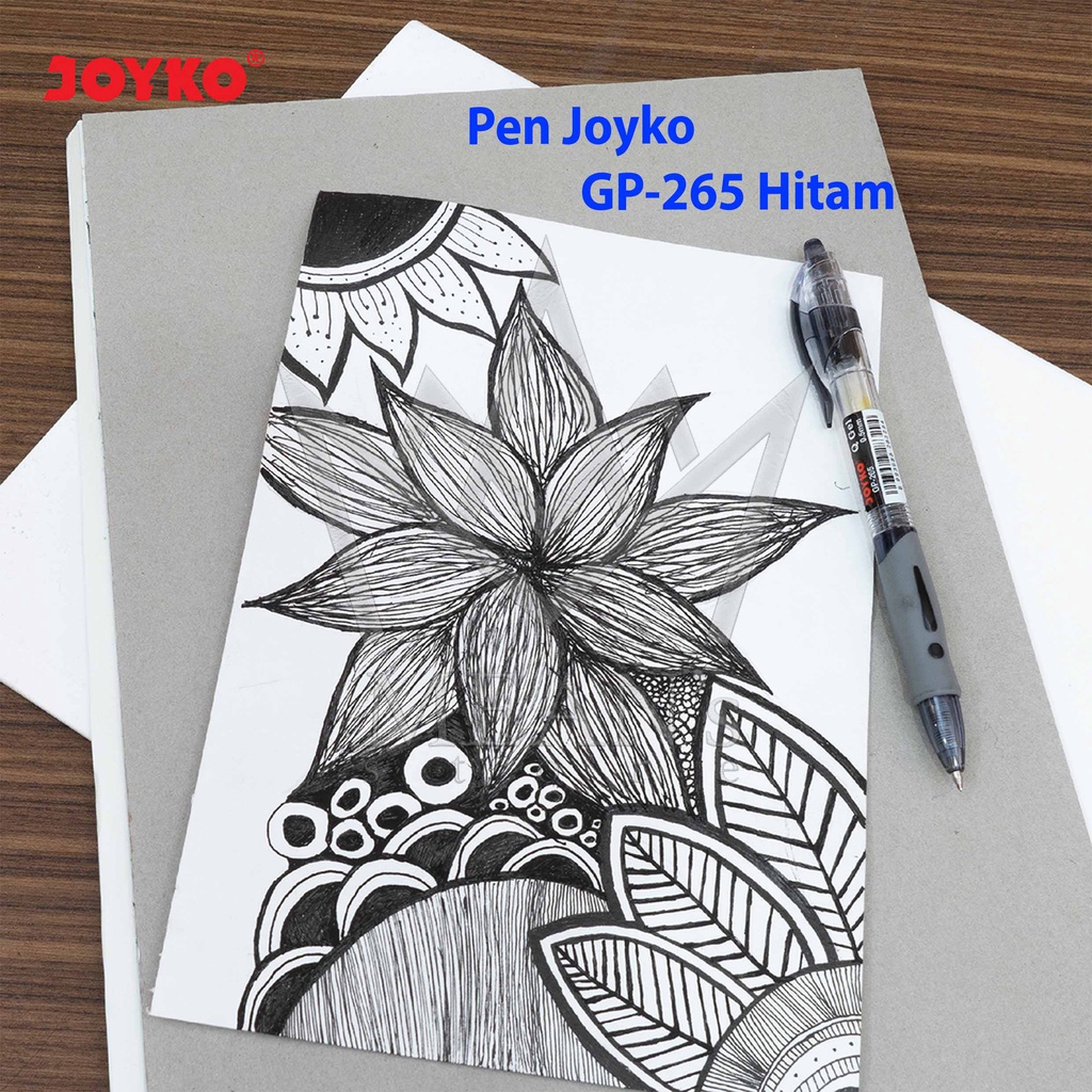 

HJK Pen Joyko Q Gel GP-265 0.5mm / Pulpen Gel Joyko Cetek- Hitam, Biru