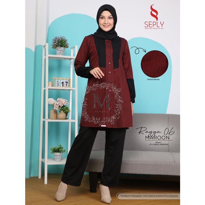 TUNIK ETHICA RAYYA 06 NAVY MAROON TERBARU