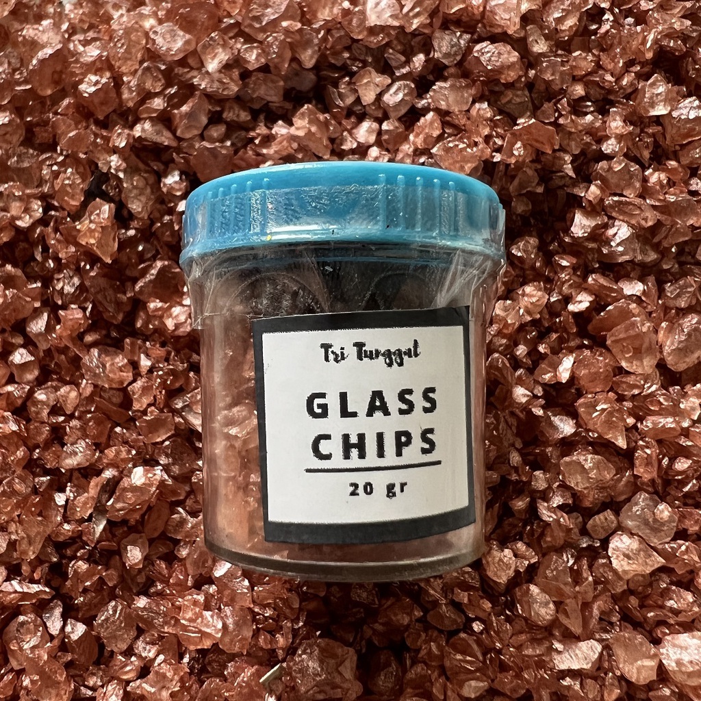 Pecahan Batu Warna Rosegold 20gram Glass Chips  Rose Gold Flakes Mirror Kaca Murah Kualitas Bagus Seni Padat Pernik Kreatif Hiasan Resin DIY Craft Kreatif Hias Dinding Stone Flake glass shards nuggets fairy chips mica flakes geode Grosir Prakarya Malang