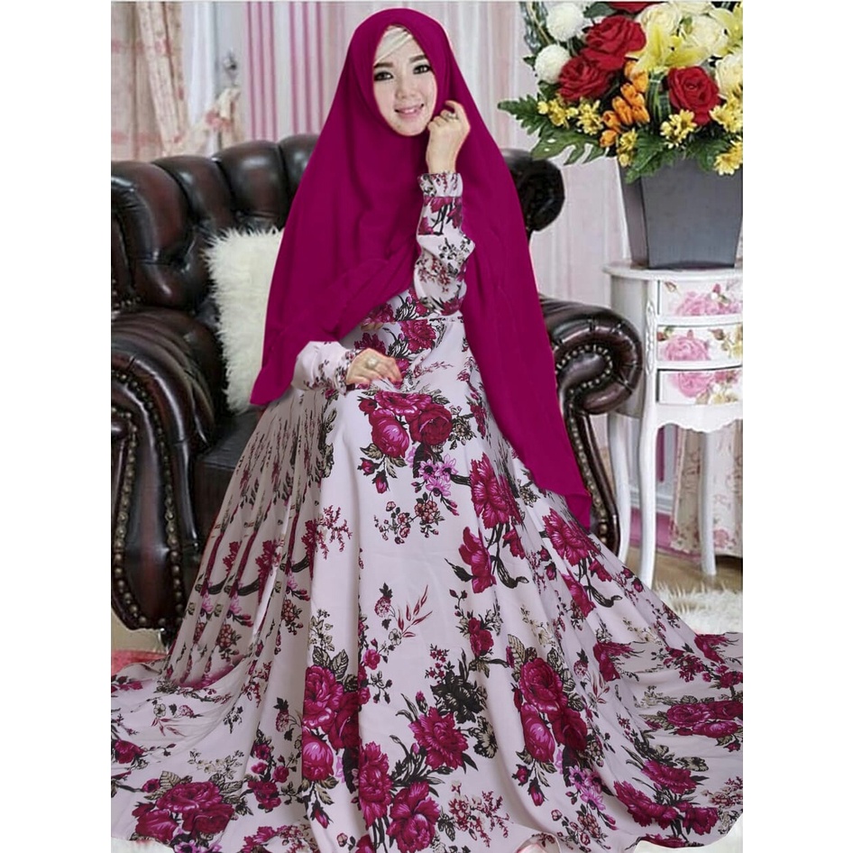 diana maxi monalisa premium set khimar seruty bebydoll 2 layer / gamis syarii monalisa premium terbaru