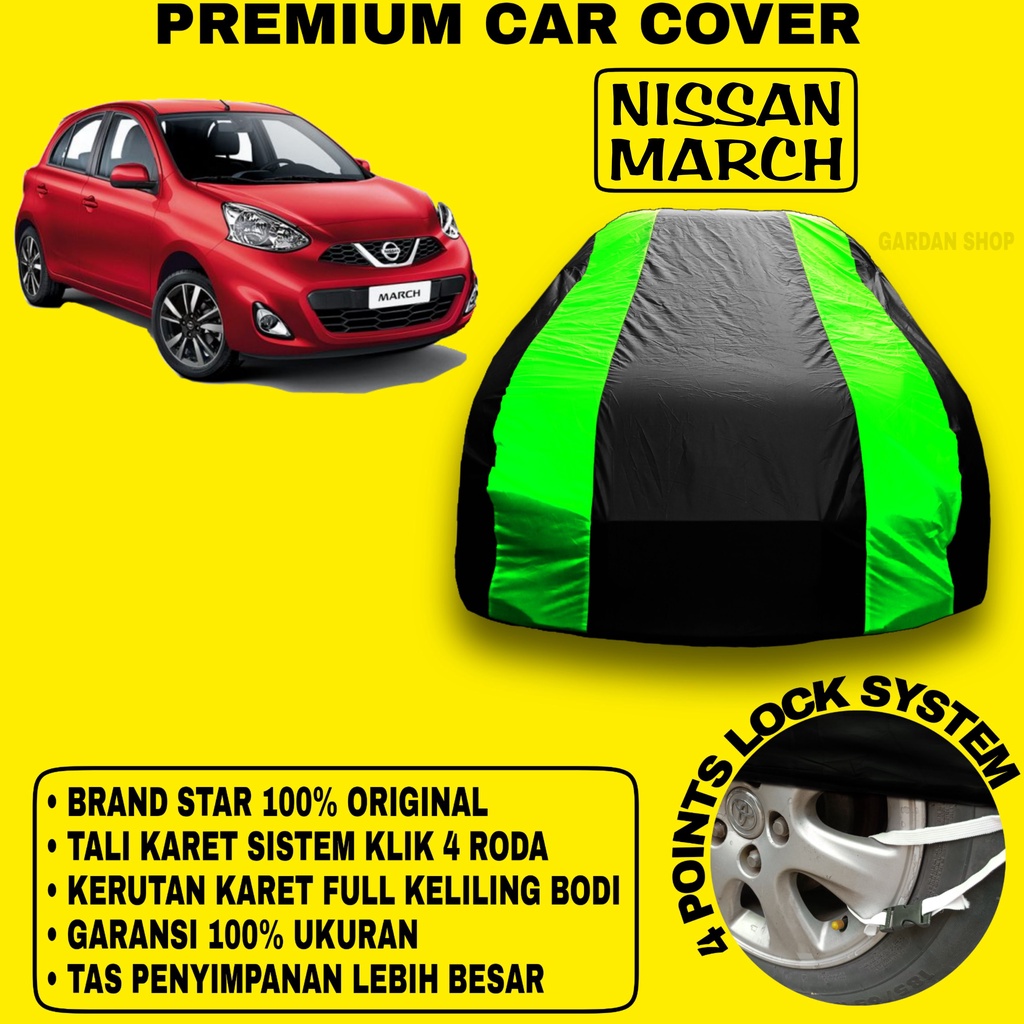 Body Cover NISSAN MARCH Sarung Strip HIJAU Penutup Pelindung Bodi Mobil Nissan March PREMIUM