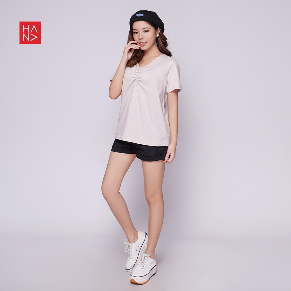 Hana Fashion - Dhanel Twist T-Shirt / Kaos Oversize Wanita - TS016