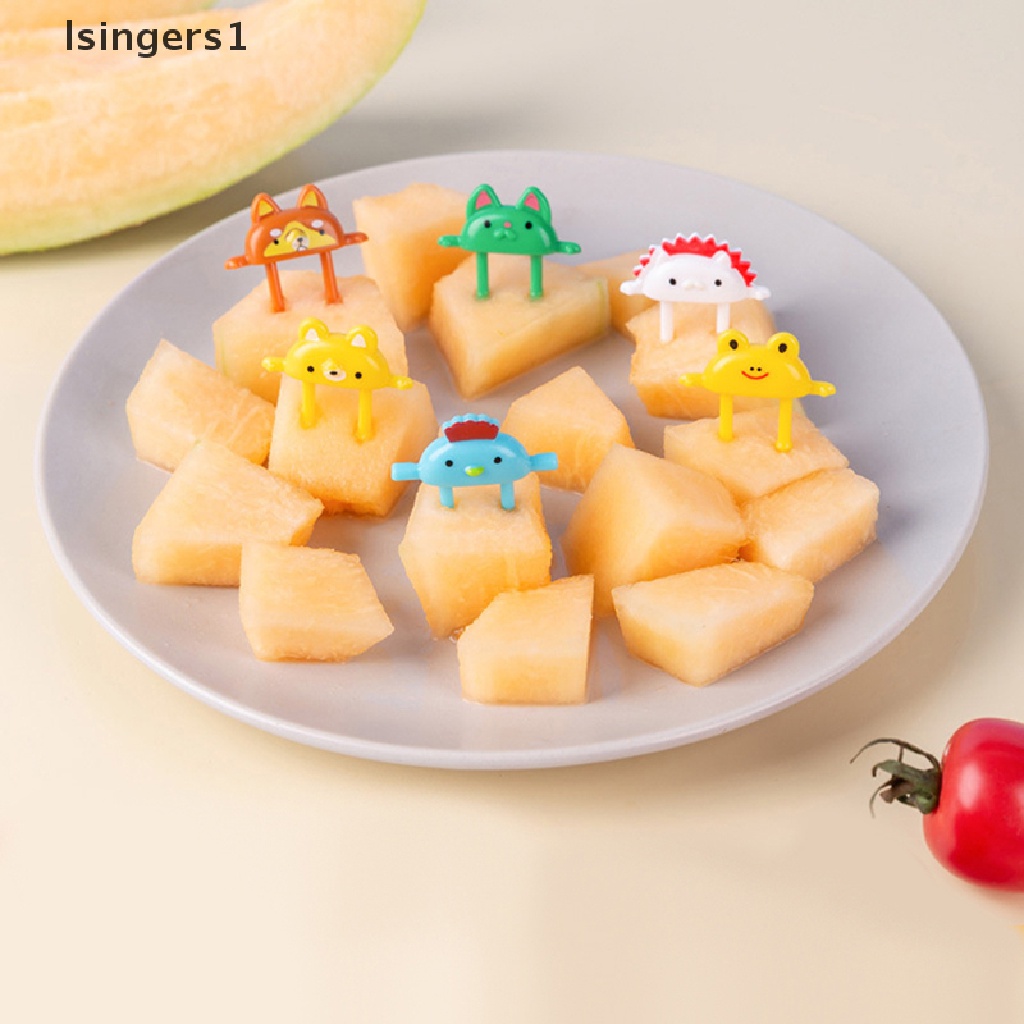 (lsingers1) 6pcs Garpu Buah / Dessert / Bento Desain Kartun Hewan Lucu