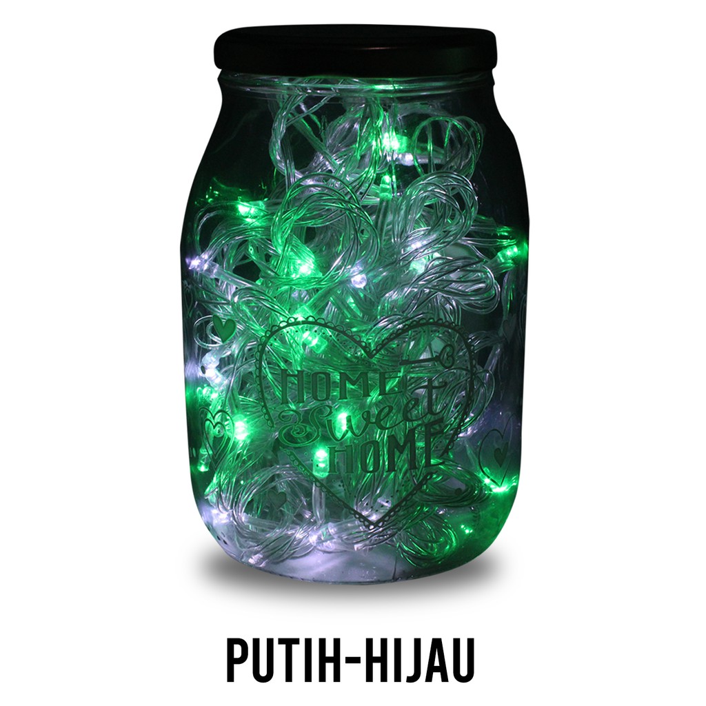 FygaleryMedan Lampu Tumblr Xeron 10 Meter Packing BOX Lampu Natal Lampu Led Lampu Hias Dekorasi-Putih-Hijau Kotak