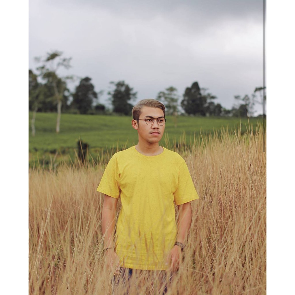BASIC T-SHIRT YELLOW SOLID UNISEX PRIA WANITA