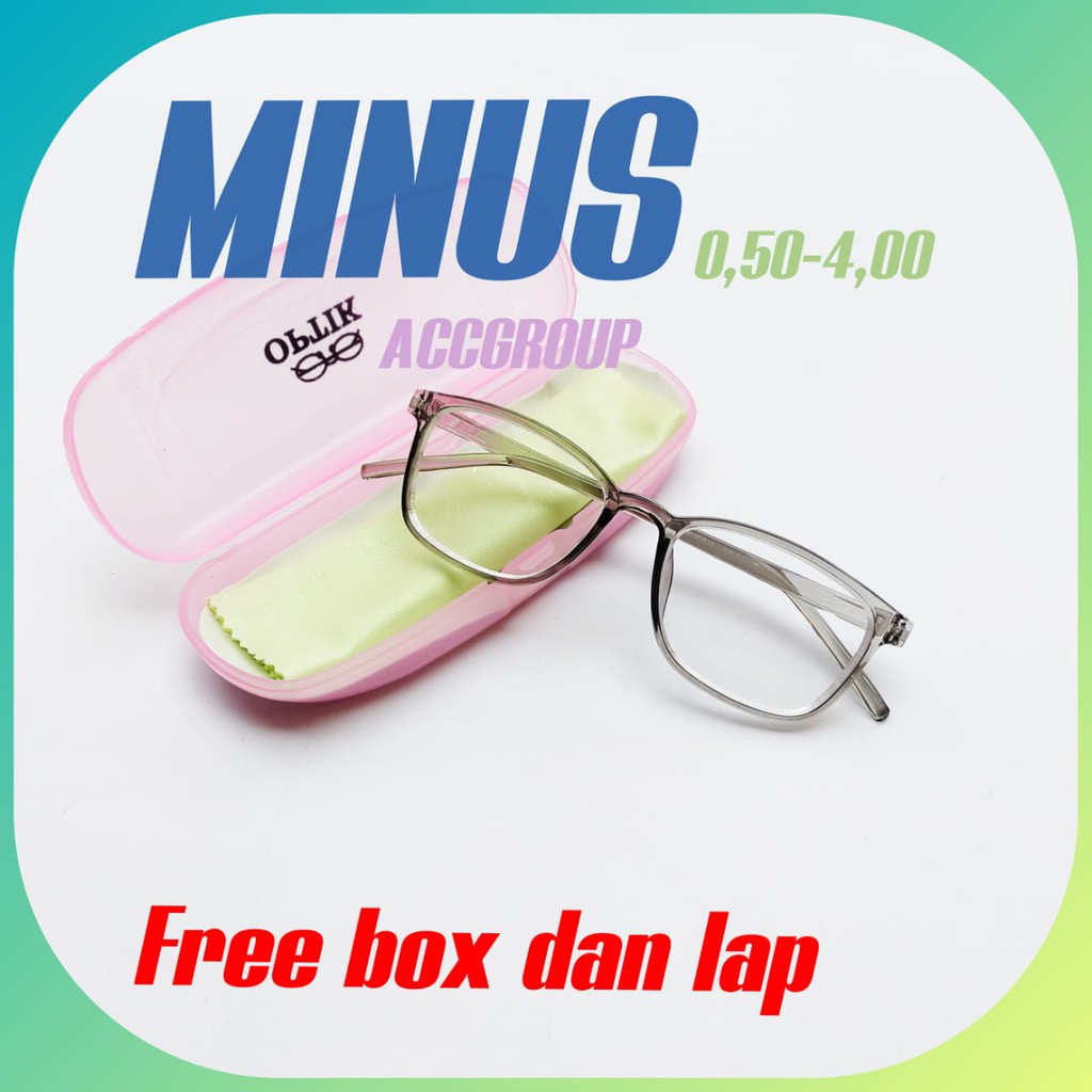 TERBARU KACAMATA MINUS -0.50/-4.00 FASHION WANITA FREE BOX DAN LAP