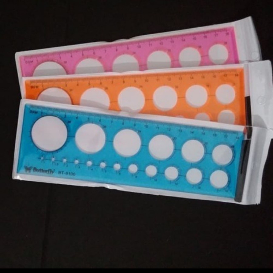 

Penggaris butterfly BT 9100 ruler penggaris bulat anak atk stationery