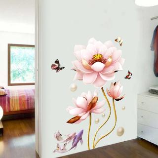 Cina kreatif lotus dinding stiker stiker kamar tidur Cina kreatif lotus dinding stiker stiker kamar tidur