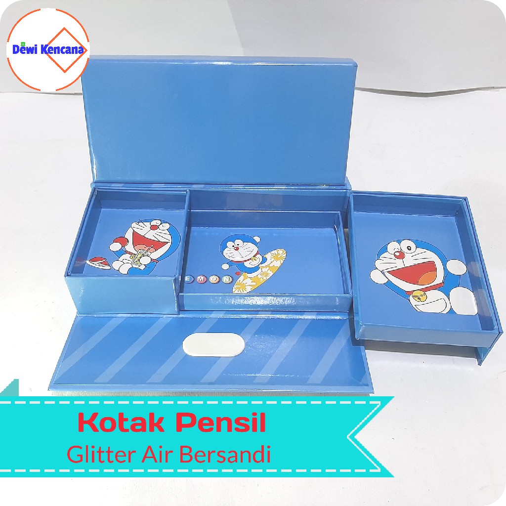 Kotak Pensil Air Glitter Kode Sandi 3 Tingkat-1