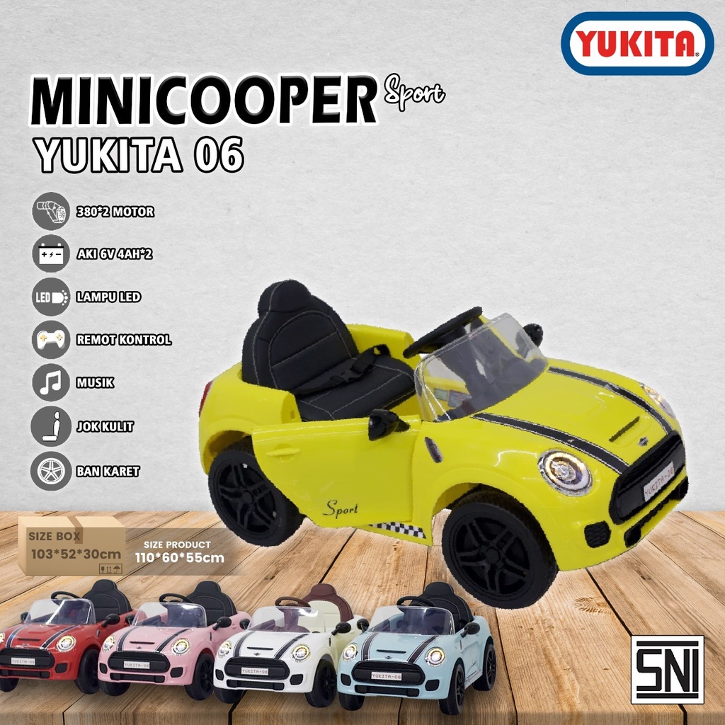 Mainan Anak Mobil Aki Mini Cooper Yukita DLS 06