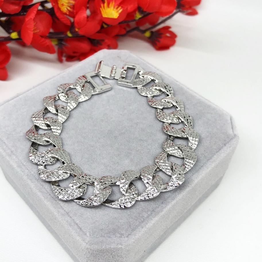 『 5.5 』 *Paling Laku* Gelang Sisik Naga Rantai Besar Pria Wanita Lapis Emas Putih Silver - BB370  м