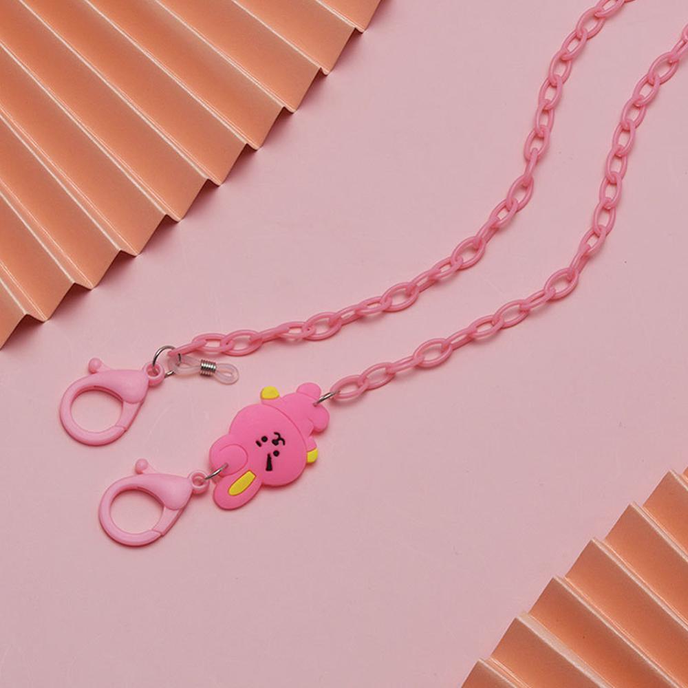 Timekey Tali Lanyard Kacamata Motif Kartun Maskot BTS BT21 Bahan Akrilik Anti Hilang M4Y8