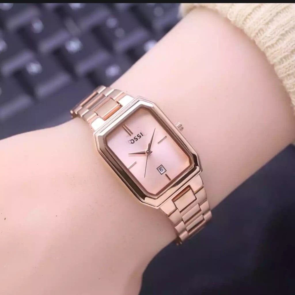 (BW) JAM TANGAN WANITA TERBARU PREMIUM MEWAH STAINLISS STEEL TANGGAL AKTIF PERSEGI PANJANG BWL-39