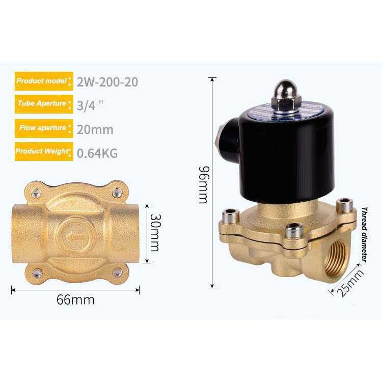 Best Seller ! Electric Solenoid Water Valve 220V 3/4 Inch - 2W-200-20