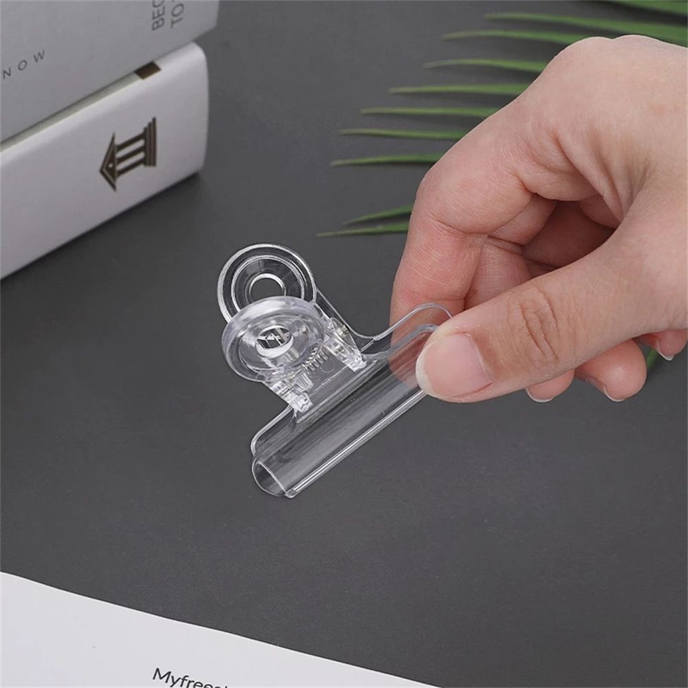 ELEGANT Durable Paper Clips Transparent Clamps Binder Clip School Students Bill Clip Plastic Stationery 5pcs/set Binding Supplies