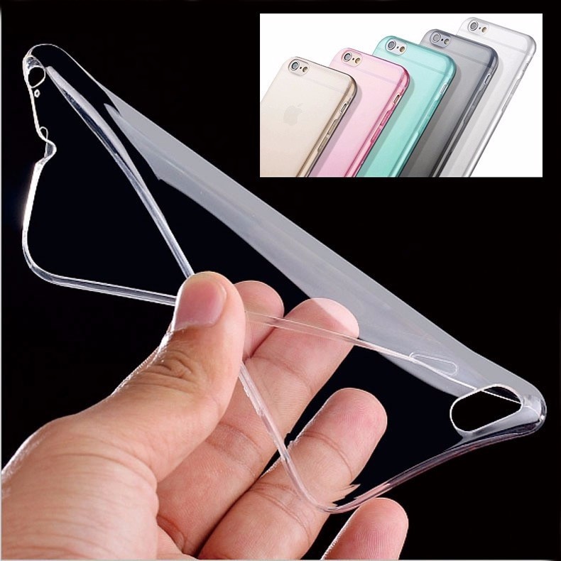 CASING HP - SOFT CASE SILICONE TIPIS CLEAR - GREY - PINK FOR IPHONE 6 PLUS 5.5INCH | Terlaris