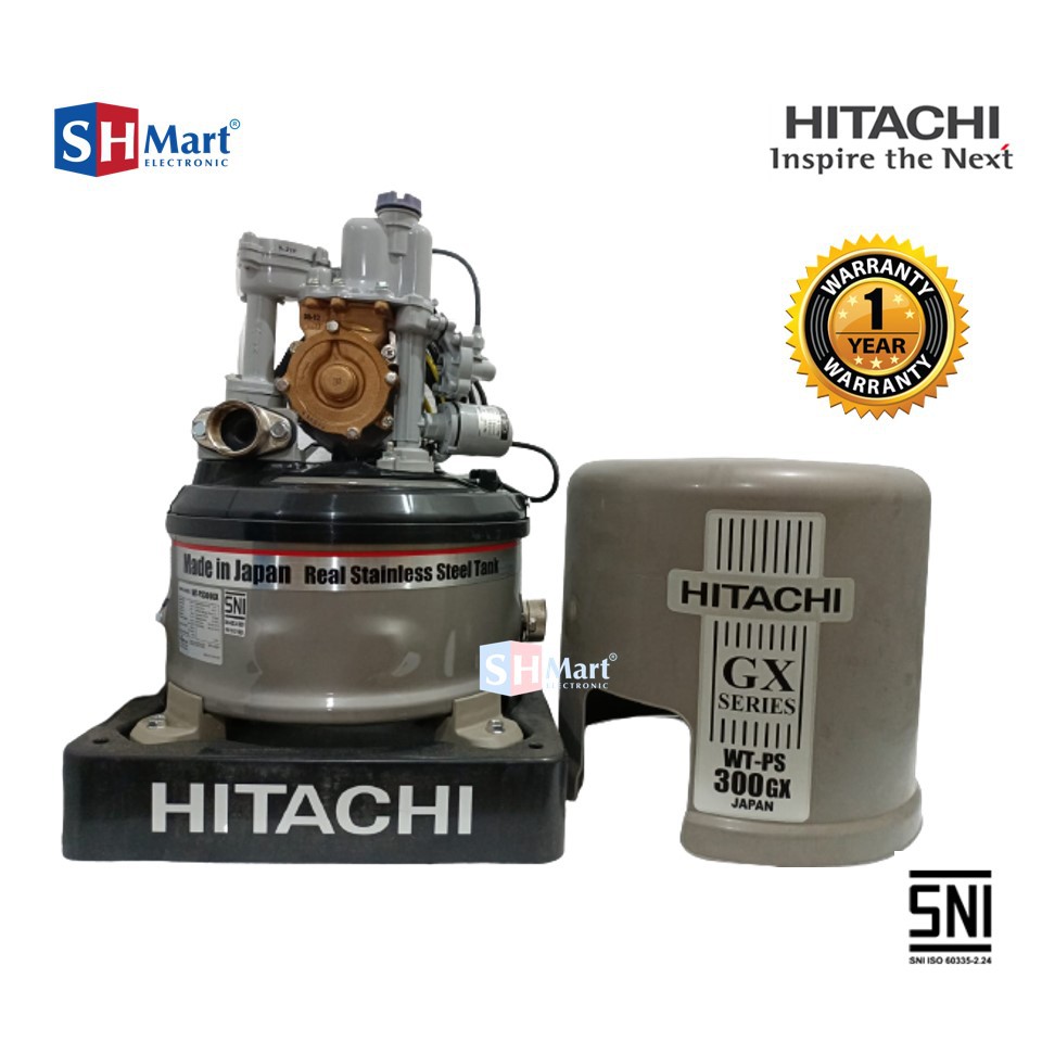 POMPA AIR HITACHI STAINLESS MADE IN JAPAN WT-PS300GX GARANSI RESMI