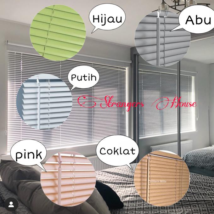 Tirai Jendela Tirai Gulung Horizontal Window blind Tirai kaca ready - Putih