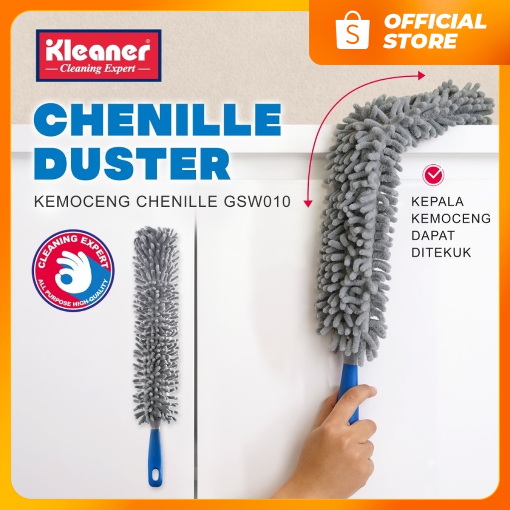 KLEANER - Kemoceng Chenille Microfiber Fleksibel | Alat Pembersih Debu