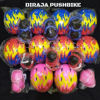 PROMO HELM  ANAK  DAN  DECKER PELINDUNG  LUTUT  DAN  SIKU MOTIF 