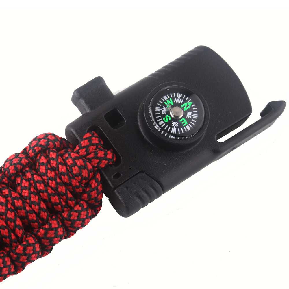 Gelang Kompas Peluit Pisau Survival EDC Parachute Bracelet - B002-6