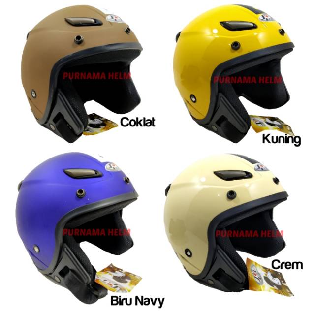 Helm Retro SNI momo warna hitam dof Free Path