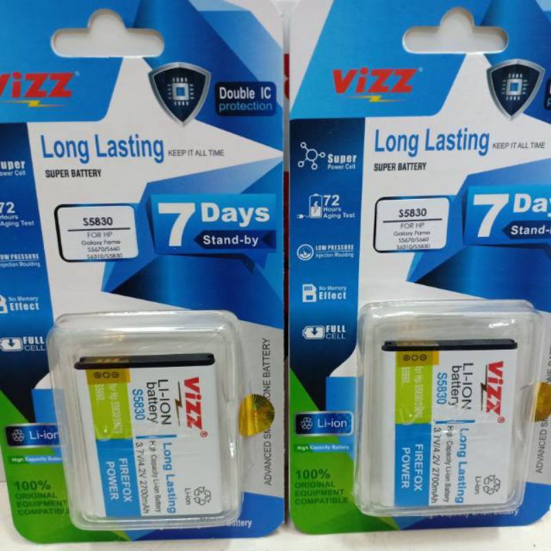 battery batt baterai double power vizz samsung galaxy ace s5830 s6310