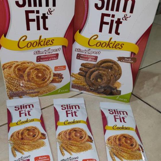 

HR6✴ Slim & Fit Cookies 1 Box isi 10 Sachets Dark Chocolate Raisin Cinammon Barang Bagus