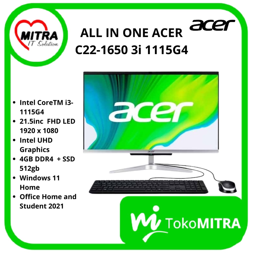 PC ALL IN ONE ACER C22-1650 3i 1115G4